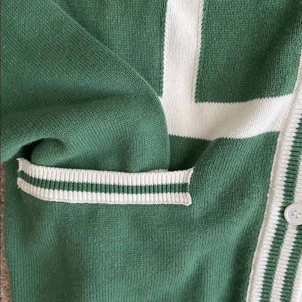 Minnie Rose Cotton Cashmere Pickleball Mixed Media Cardigan - Picture 5 of 7